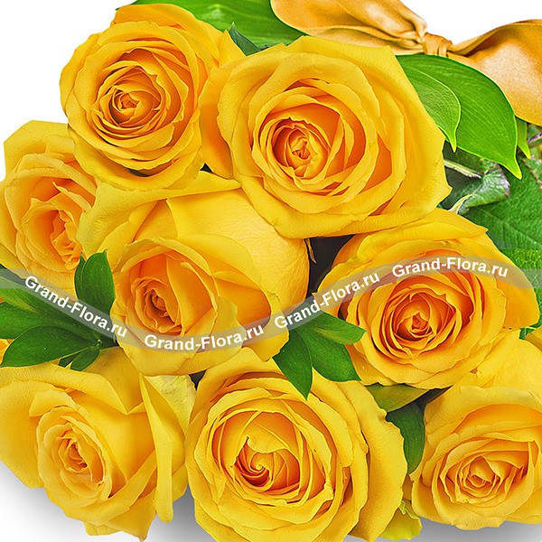 Букет высоких желтых роз (70 см)